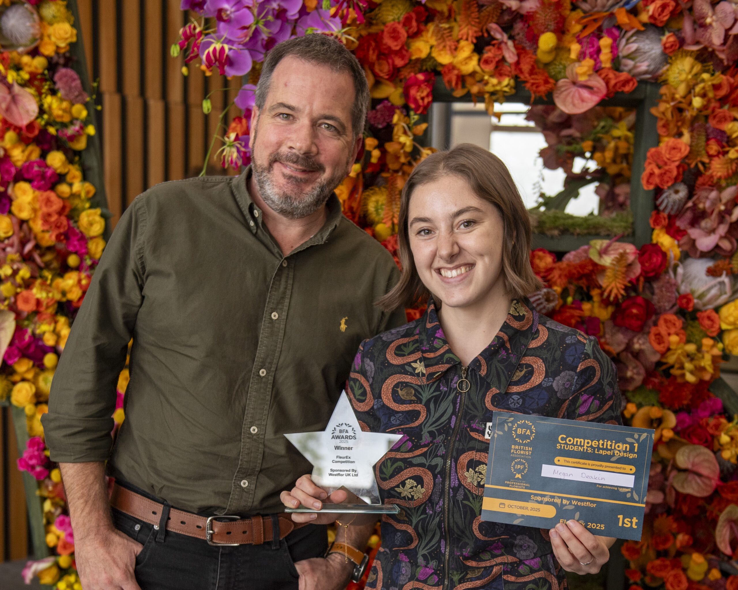 Dave Westflor Sponsor and winner Megan Deakin - BFA student competition