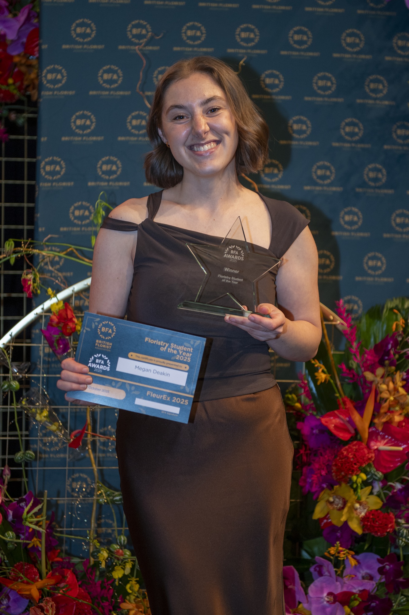 Megan Deakin BFA Floristry Student of the Year 2025 - Westflor Flower Wholesale