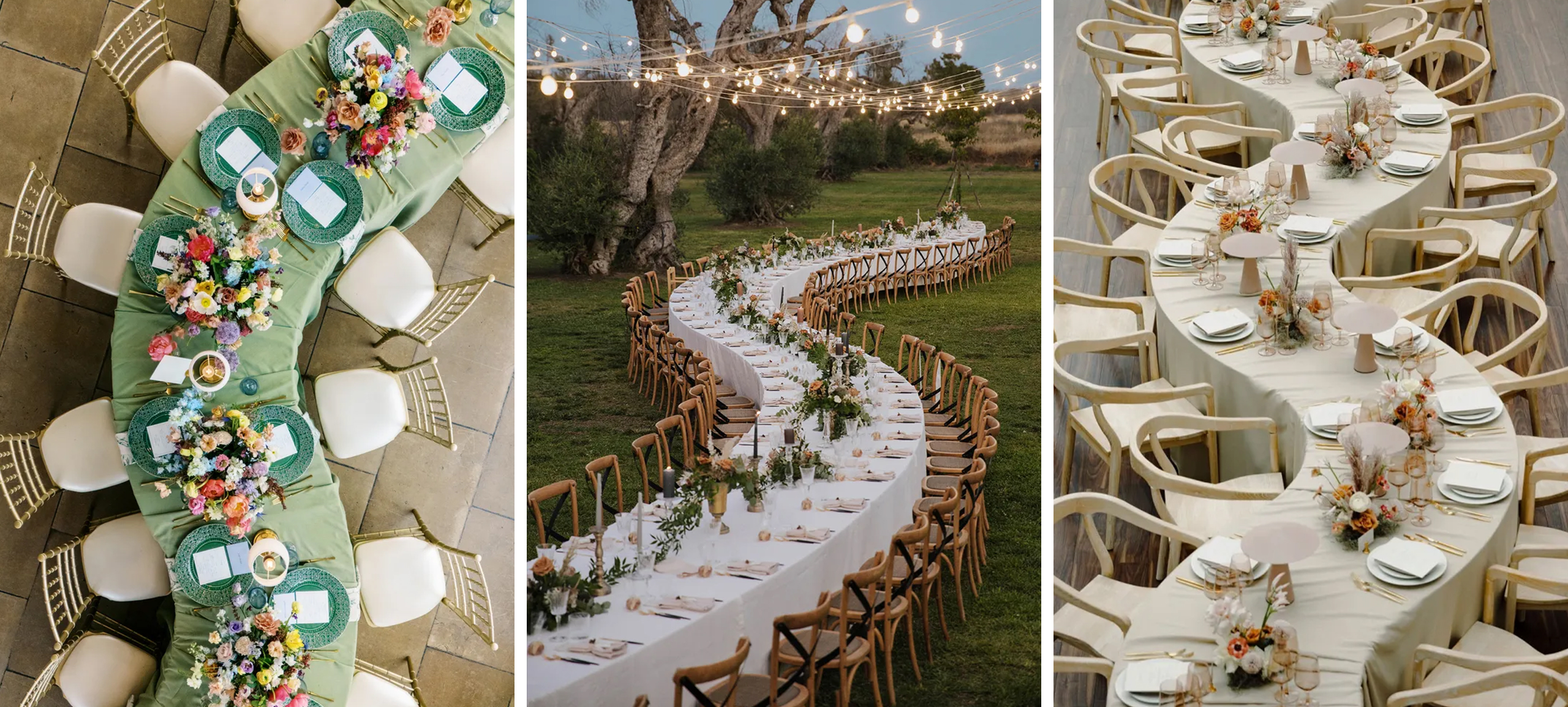 Autumn and winter wedding trend. Westflor flower wholesaler & rio roses. Statement-Tables-Serpentine-Asymmetrical-Styling-2