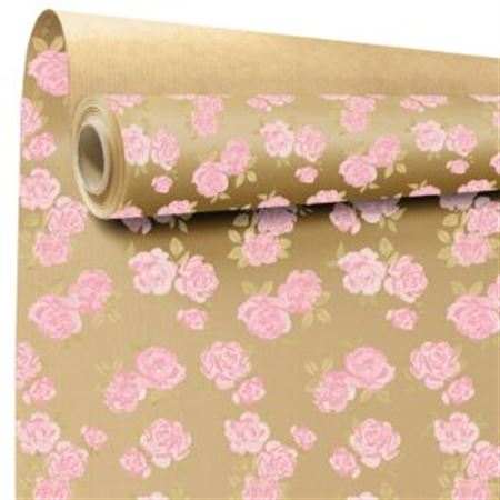 Kraft Roll Elsa Natural and Pink - Westflor florist supplies