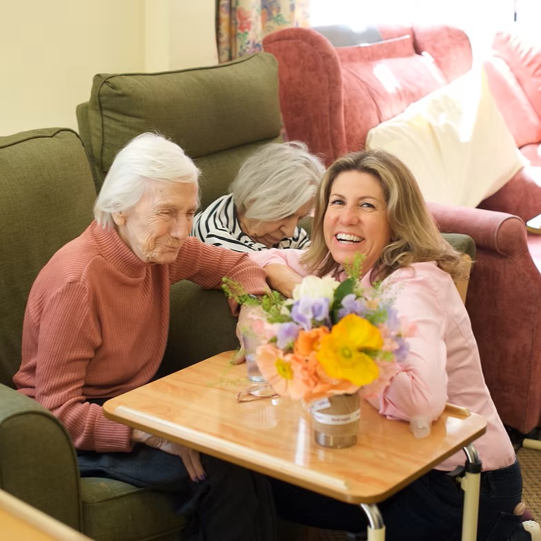 Floral Angels bringing joy at an old peoples home