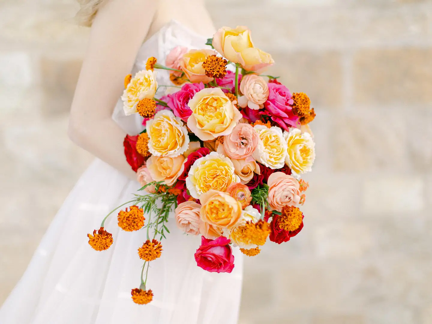 colourful-wedding-flowers-bouquet-with-pink-and-yellow-roses